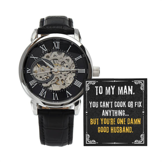 To My Man Good Husband Openwork Watch